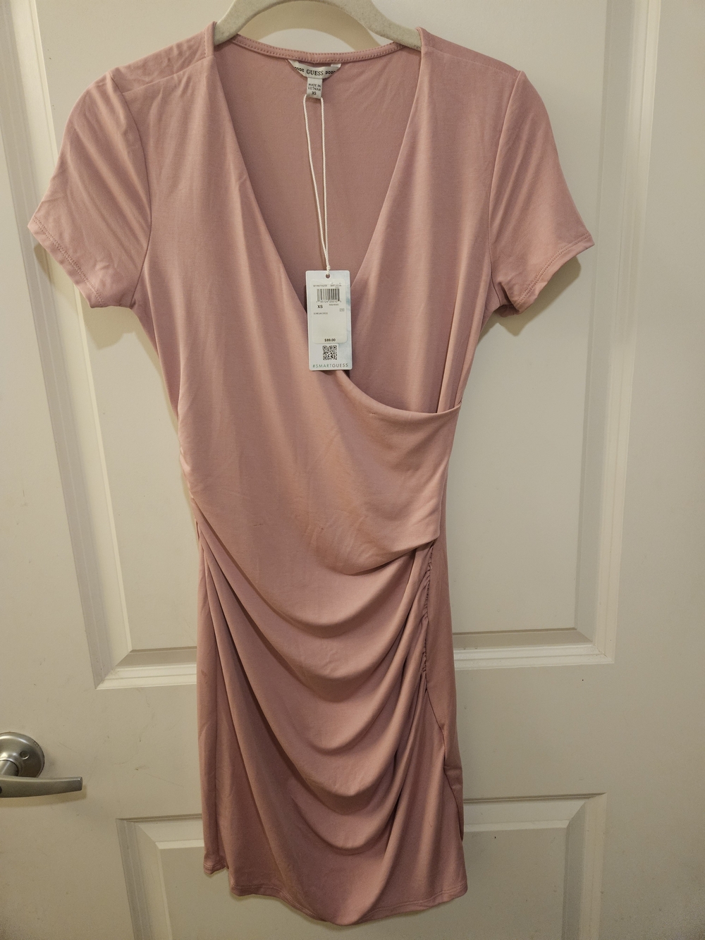 Guess by Marciano Pink Draped Wrap-Front Dress